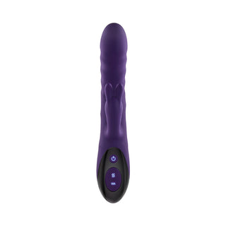 Evolved Rascally Rabbit Rechargeable Thrusting Swirling Silicone Vibrator Purple - Horny Stoner