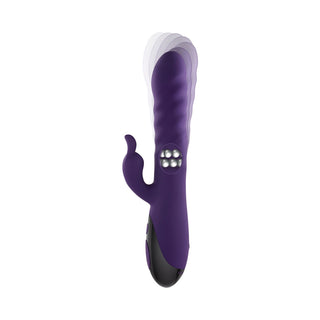 Evolved Rascally Rabbit Rechargeable Thrusting Swirling Silicone Vibrator Purple - Horny Stoner