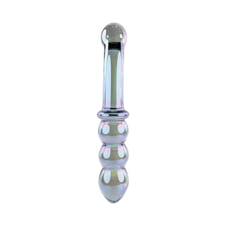 Gender X Lustrous Galaxy Wand 7.3 in. Dual-Ended Glass Dildo Multi-Color - Horny Stoner