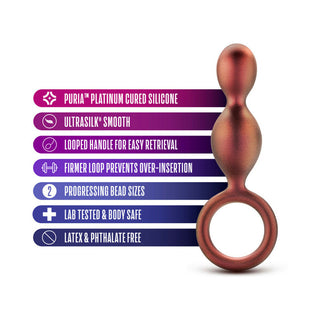 Anal Adventures Matrix Silicone Duo Loop Plug Copper - Horny Stoner