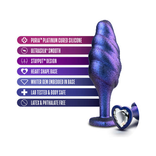Anal Adventures Matrix Silicone Bumped Bling Plug Sapphire - Horny Stoner