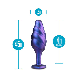 Anal Adventures Matrix Silicone Bumped Bling Plug Sapphire - Horny Stoner