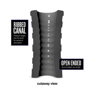 Blush M Elite Platinum Hekx Silicone Stroker Black - Horny Stoner