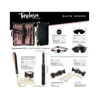 Temptasia Safe Word 10-Piece Bondage Kit with Suitcase Black - Horny Stoner