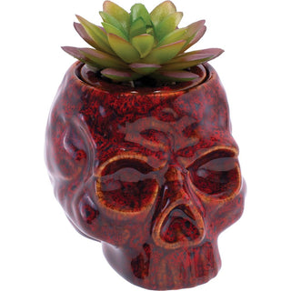 Fujima Skull Planter Reactive Glaze Ceramic Stash Jar | 4.5"