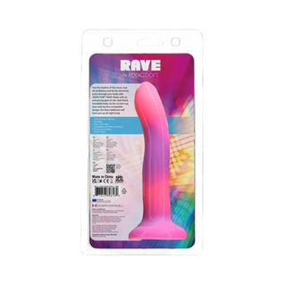 Addiction Rave Bendable 8 in. Silicone Dildo Glow in the Dark Pink Purple - Horny Stoner