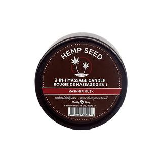 Earthly Body Hemp Seed 3-in-1 Massage Candle Kashmir Musk 6 oz. - Horny Stoner