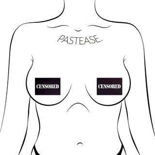 Pastease Censored: Black Censor Bars Nipple Pasties - Horny Stoner