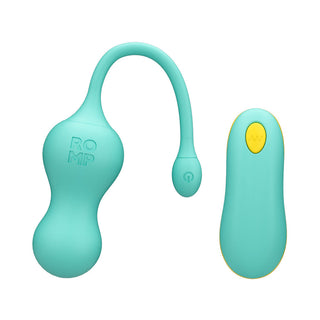 ROMP Cello Rechargeable Remote-Controlled Silicone G-Spot Egg Vibrator Light Teal - Horny Stoner