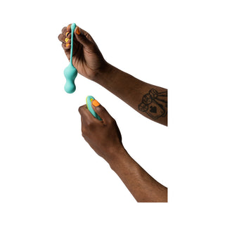 ROMP Cello Rechargeable Remote-Controlled Silicone G-Spot Egg Vibrator Light Teal - Horny Stoner