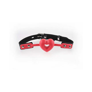 Sportsheets Sex & Mischief Amor Breathable Heart-Shaped Silicone Ball Gag Red - Horny Stoner