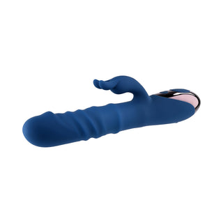 Evolved The Ringer Rechargeable Thrusting Silicone Rabbit Vibrator Blue - Horny Stoner