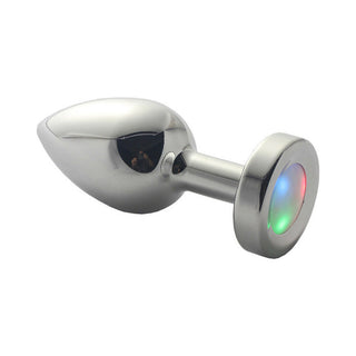 Ple'sur 3-Setting LED Light-Up Metal Anal Plug Small - Horny Stoner