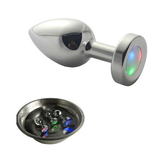Ple'sur 3-Setting LED Light-Up Metal Anal Plug Small - Horny Stoner