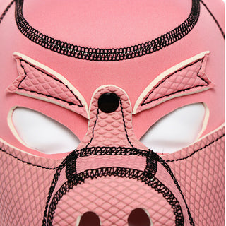 Ple'sur Neoprene Pig Mask Hood Pink Bag Packaging - Horny Stoner