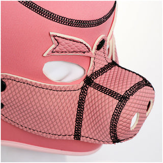 Ple'sur Neoprene Pig Mask Hood Pink Bag Packaging - Horny Stoner