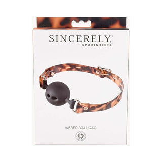 Sincerely, Sportsheets Amber Adjustable Silicone Breathable Ball Gag Tortoiseshell - Horny Stoner
