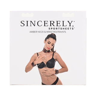 Sincerely, Sportsheets Amber Adjustable Neck & Wrist Restraints Tortoiseshell - Horny Stoner