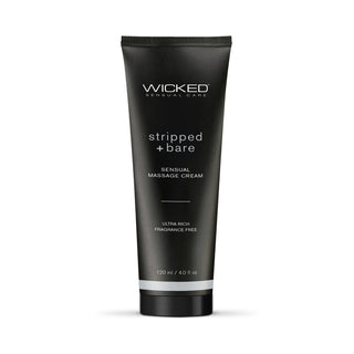 Wicked Stripped + Bare Unscented Sensual Massage Cream 4 oz.