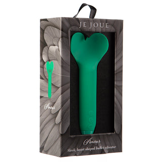 Je Joue Amour Rechargeable Silicone Heart-Shaped Bullet Vibrator - Emerald Green
