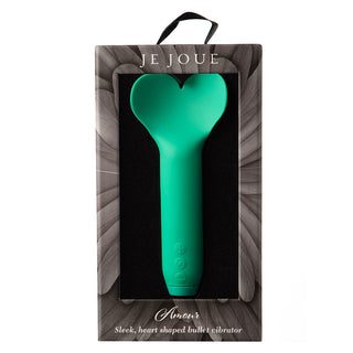 Je Joue Amour Rechargeable Silicone Heart-Shaped Bullet Vibrator - Emerald Green
