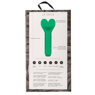 Je Joue Amour Rechargeable Silicone Heart-Shaped Bullet Vibrator - Emerald Green