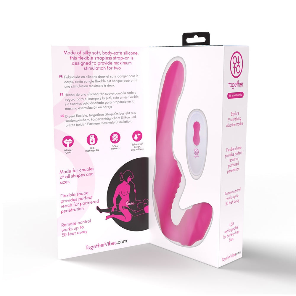 Together Strapless Remote Control Vibrator Pink - Horny Stoner
