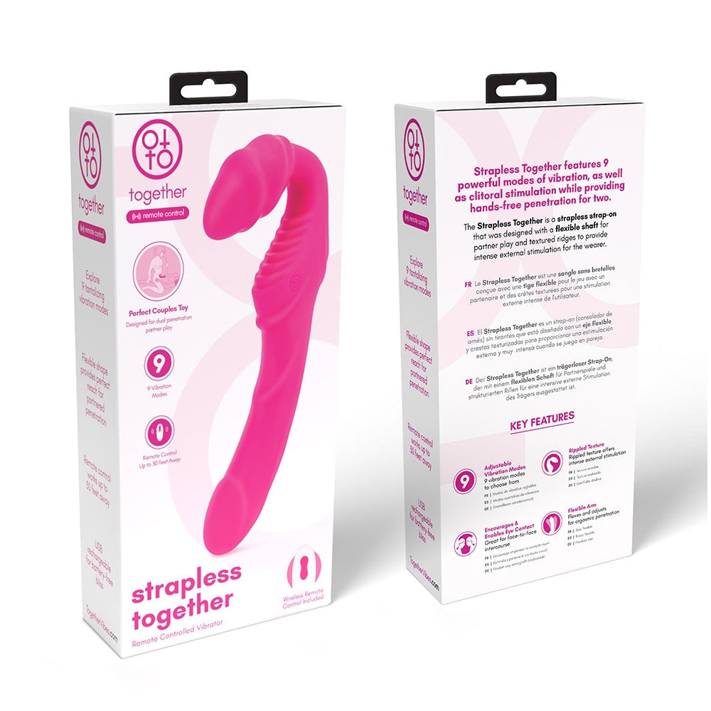 Together Strapless Remote Control Vibrator Pink - Horny Stoner