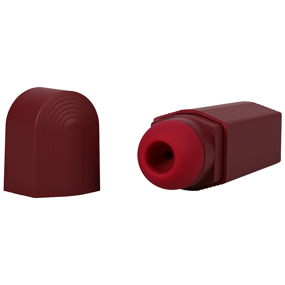 This Product Sucks Rechargeable Silicone Lipstick Sucking Clitoral Stimulator Red - Horny Stoner