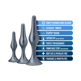 Anal Adventures Matrix Genesis Plug Kit Stellar Silver - Horny Stoner
