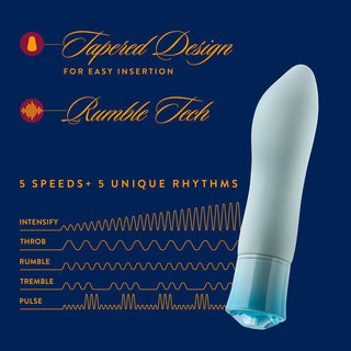 Blush Oh My Gem Ardor Rechargeable Warming Silicone Tapered Vibrator Aquamarine - Horny Stoner