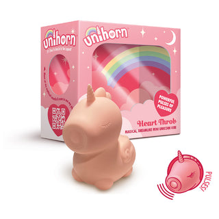 Unihorn Heart Throb Pulsing Vibrator Pink - Horny Stoner