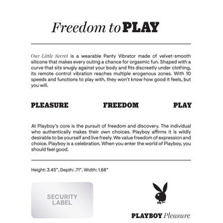 Playboy Our Little Secret Rechargeable Remote Controlled Silicone Underwear Vibrator Acai - Horny Stoner