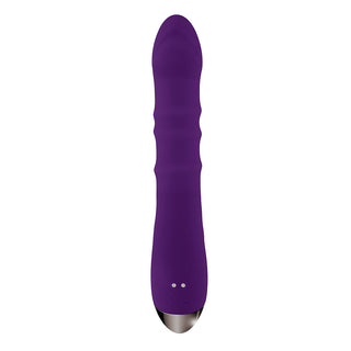 Playboy Hop To It Rechargeable Thrusting Silicone Dual Stimulation Vibrator Acai - Horny Stoner