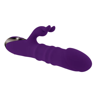 Playboy Hop To It Rechargeable Thrusting Silicone Dual Stimulation Vibrator Acai - Horny Stoner