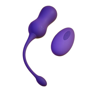 Playboy Double Time Rechargeable Remote Controlled Vibrating Silicone Dual Kegel Balls Acai - Horny Stoner