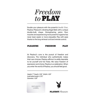 Playboy Double Time Rechargeable Remote Controlled Vibrating Silicone Dual Kegel Balls Acai - Horny Stoner