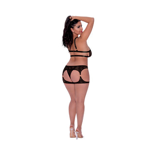 Magic Silk Rude Awakening Balconette Bra & Stirrup Thong Set - Horny Stoner