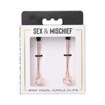 Sportsheets Sex & Mischief Brat Pearl Nipple Jewelry - Horny Stoner