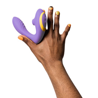 ROMP Reverb Rechargeable Silicone Clitoral and G-Spot Stimulator Purple - Horny Stoner