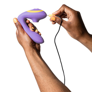 ROMP Reverb Rechargeable Silicone Clitoral and G-Spot Stimulator Purple - Horny Stoner