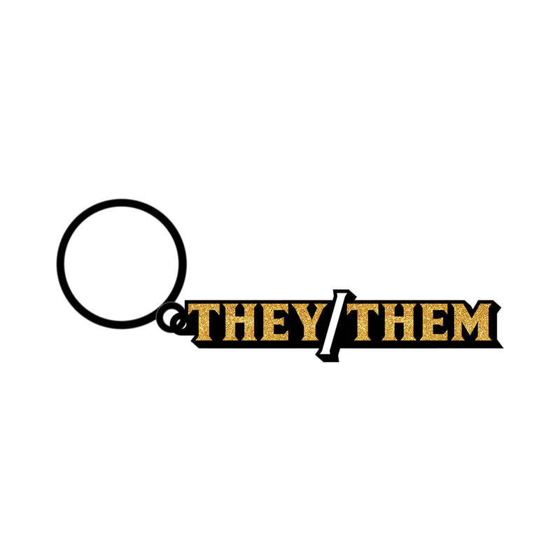 They/Them Keychain - Horny Stoner