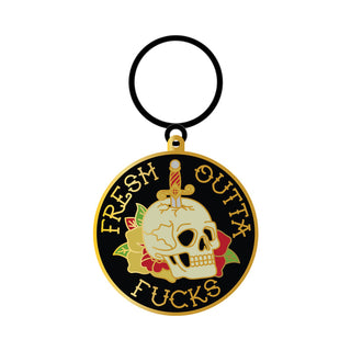 Fresh Outta Fucks Skull Keychain - Horny Stoner
