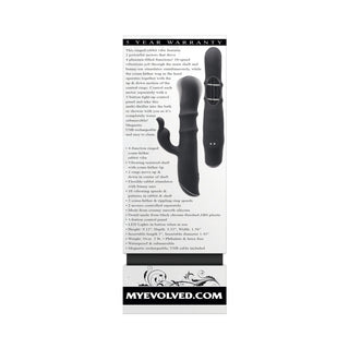 Evolved Ringmaster Rechargeable Dual Stim Vibe Silicone Black - Horny Stoner