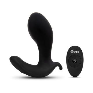 b-Vibe Expand Expanding and Vibrating Remote Control Plug Black - Horny Stoner