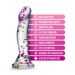 Neo Elite Hanky Panky 7.5 in. Glow-in-the-Dark Silicone Confetti Dildo - Horny Stoner