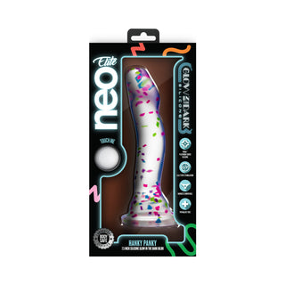 Neo Elite Hanky Panky 7.5 in. Glow-in-the-Dark Silicone Confetti Dildo - Horny Stoner
