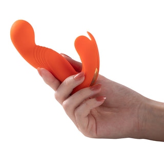 Honey Play Box Crave 3 G-spot Vibrator with Rotating Massage Head and Clit Tickler Orange - Horny Stoner