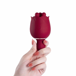 Honey Play Box Rosewyn Rotating Rose Vibrator and Pinpoint Stimulator Red - Horny Stoner