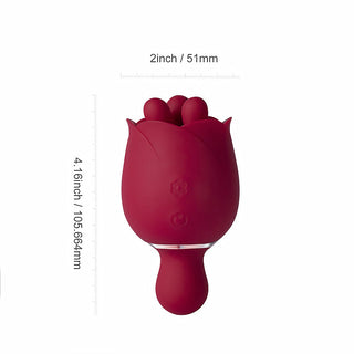Honey Play Box Rosewyn Rotating Rose Vibrator and Pinpoint Stimulator Red - Horny Stoner